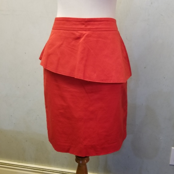 LOFT factory red overlay skirt (Q21) - Picture 2 of 6